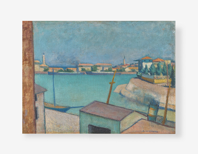 Albano-vitturi_OLIO-SU-TELA-PORTO-40X55-FINE-ANNI-20